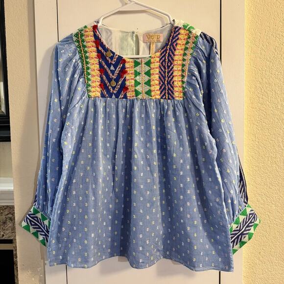 NWT Anthropologie Verb by Rhapsody Embroidered Blouse Boho Peasant Festival XS - Picture 7 of 14